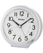 Seiko White & Silver-tone Alarm Clock