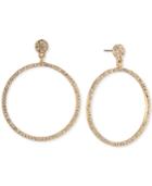 Carolee Gold-tone Pave Gypsy Hoop Earrings