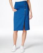 Rachel Rachel Roy Button-side Denim Midi Skirt