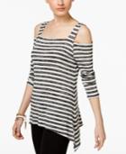 Inc International Concepts Striped Cold-shoulder Top, Created For Macy's