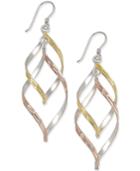 Giani Bernini Two-tone Layer Drop Earrings In Sterling Silver And 24k Gold-plated Sterling Silver, Only At Macy's