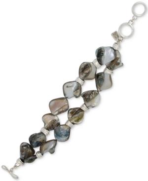 Robert Lee Morris Soho Silver-tone Multi-stone Layer Bracelet