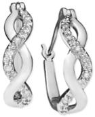 Diamond Infinity Earrings In 18k Gold And Sterling Silver (1/10 Ct. T.w.)