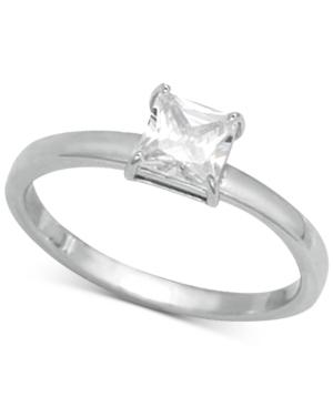 Giani Bernini Cubic Zirconia Square Stone Ring In Sterling Silver, Created For Macy's