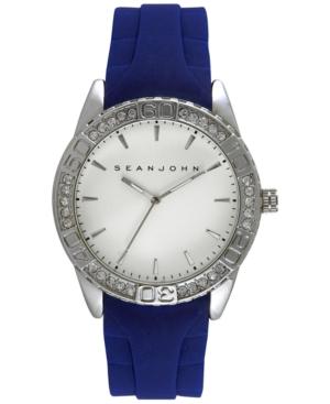 Sean John Men's Blue Silicone Strap Watch 48mm 10029416