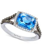 Le Vian Chocolatier Blue Topaz (2 Ct. T.w.) And Diamond (3/8 Ct. T.w.) Ring In 14k White Gold