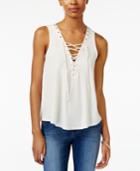 Bcx Juniors' Sleeveless Lace-up Top