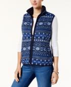 Karen Scott Printed Fleece Vest, Created For Macy's
