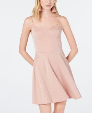 Bcx Juniors' Spaghetti-strap Glitter Fit & Flare Dress