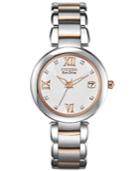 Citizen Women's Eco-drive Diamond Accent Two-tone Stainless Steel Bracelet Watch 33mm Eo1116-57a
