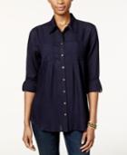 Style & Co. Pleated Button-front Shirt, Only At Macy's