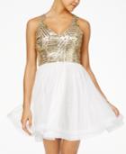 Say Yes To The Dress Juniors' Sequined Fit & Flare Dress, A Macy's Exclusive Style