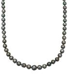 Belle De Mer Pearl Necklace, 14k Gold Cultured Tahitian Black Pearl Strand (8-9mm)