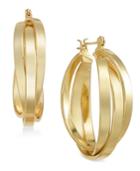 Essentials Silver Plated Multi-ring Interlocked Hoop Earrings