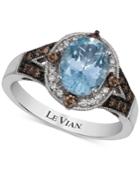Le Vian Aquamarine (1-3/8 Ct. T.w.) And Diamond (1/4 Ct. T.w.) Ring In 14k White Gold