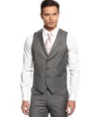 Alfani Red Mid-grey Stepweave Slim-fit Vest