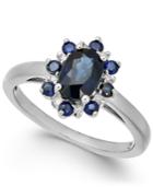 Sapphire (1-1/3 Ct. T.w.) & Diamond Accent Ring In 14k White Gold