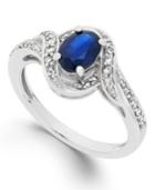 Sapphire (1 Ct. T.w.) And Diamond (1/5 Ct. T.w.) Ring In 14k White Gold