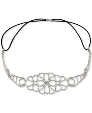 Say Yes To The Prom Silver-tone Crystal Flower Headband