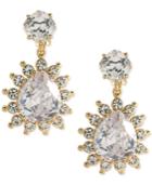 Carolee Crystal & Colored Stone Drop Earrings