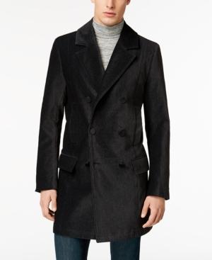 Guess Men's Black Double-breasted Coat