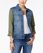 Style & Co Mixed-media Denim Jacket, Only At Macy's