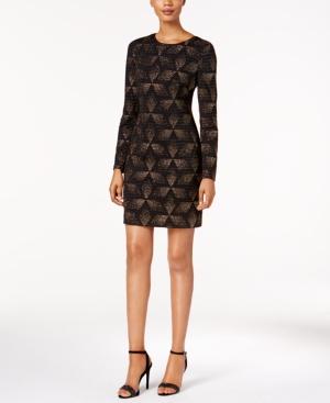Vince Camuto Metallic Geo-print Sheath Dress