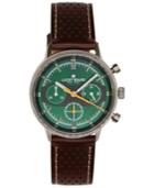 Lucky Brand Men's Chronograph Fairfax Brown Perforated Leather Strap Watch 40mm