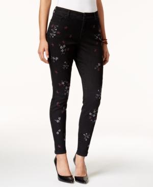 Style & Co Embroidered Curvy-fit Skinny Jeans, Created For Macy's