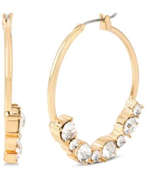 M. Haskell For Inc Gold-tone Crystal Embellished Hoop Earrings, Only At Macy's