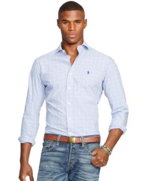 Polo Ralph Lauren Men's Men's Long Sleeve Checked Poplin Estate Shirt