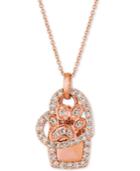 Le Vian Nude Diamond Heart & Paw 20 Pendant Necklace (1/3 Ct. T.w.) In 14k Rose Gold