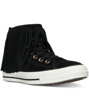 Converse Women's Chuck Taylor Fringe Suede + Shearling Casual Sneakers From Finish Line