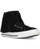 Converse Women's Chuck Taylor Fringe Suede + Shearling Casual Sneakers From Finish Line