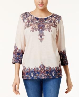 Alfred Dunner Lace-back T-shirt