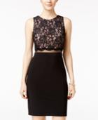 Morgan & Company Juniors' Lace Illusion-waist Bodycon Dress