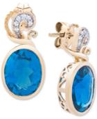 London Blue Topaz (6-3/8 Ct. T.w.) & Diamond Accent Drop Earrings In 14k Gold