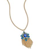 Charter Club Gold-tone Blue Crystal Fringe Pendant Necklace, Only At Macy's
