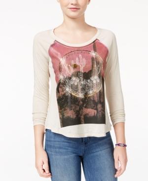 Belle Du Jour Juniors' Southwest Foiled Graphic Raglan