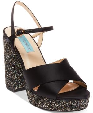 Blue By Betsey Johnson Ollie Platform Block-heel Evening Sandals Women's Shoes