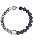 Esquire Men's Jewelry Lava Bead Bracelet In Stainless Steel, Only At Macy's