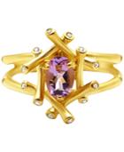 Kesi Jewels Pink Amethyst (3/4 Ct. T.w.) & Diamond And White Topaz Accent Ring In 18k Gold-plated Sterling Silver
