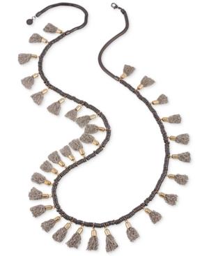French Connection Tri-tone Extra Long Multi-tassel Necklace