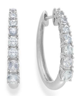 White Sapphire Hoop Earrings In 14k White Gold (2-1/3 Ct. T.w.)