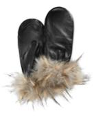 Charter Club Faux Fur-cuff Leather Mittens, Only At Macy's