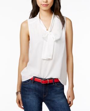 Tommy Hilfiger Tie-neck Blouse, Created For Macy's