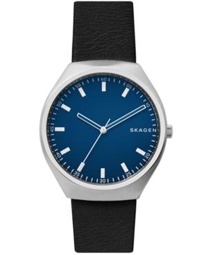 Skagen Men's Grenen Black Leather Strap Watch 40mm
