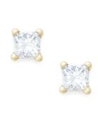 Diamond Earrings, 10k Gold Princess-cut Diamond Earrings (1/10 Ct. T.w.)