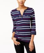 Charter Club Striped Henley Top, Only At Macy's
