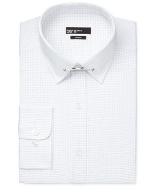 Bar Iii Slim-fit Bold Black Stripe Dress Shirt With Collar Bar